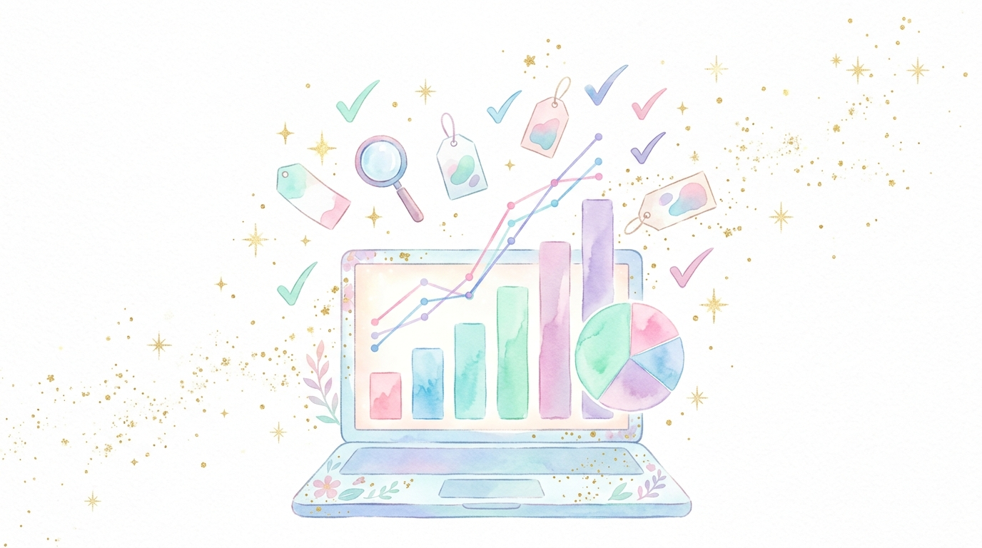 広告データ分析ダッシュボードのイメージイラスト